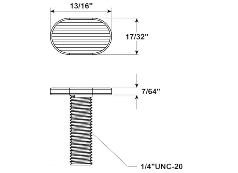 USA Made T-Slot Bolts 1/4”-20 Thread Size T-Bolts, 20 Pack (1") 1"