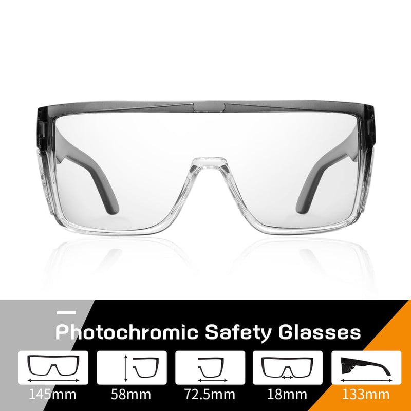Transition Photochromic Safety Glasses For Men Women Wrap Around Safety glasses with Anti bluelight UV Protection Two Tone(grey)