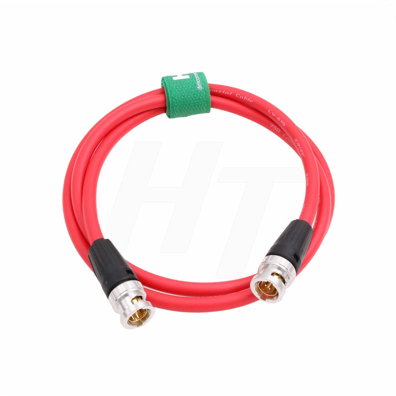 4K 60p 12G BNC SDI Video Coaxial Cable for Atomos Ninja Shogun Monitor Camera Canare LV-61S 75 Ohm, High Flexible Video Cable 1m Red 1 m