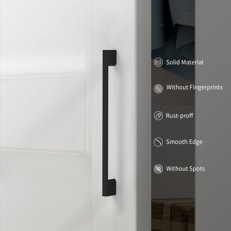 Matte Black Cabinet Pulls and Handles, 12.6 Inch, 6 Pack 12.6"/320MM Hole Center Matte Black