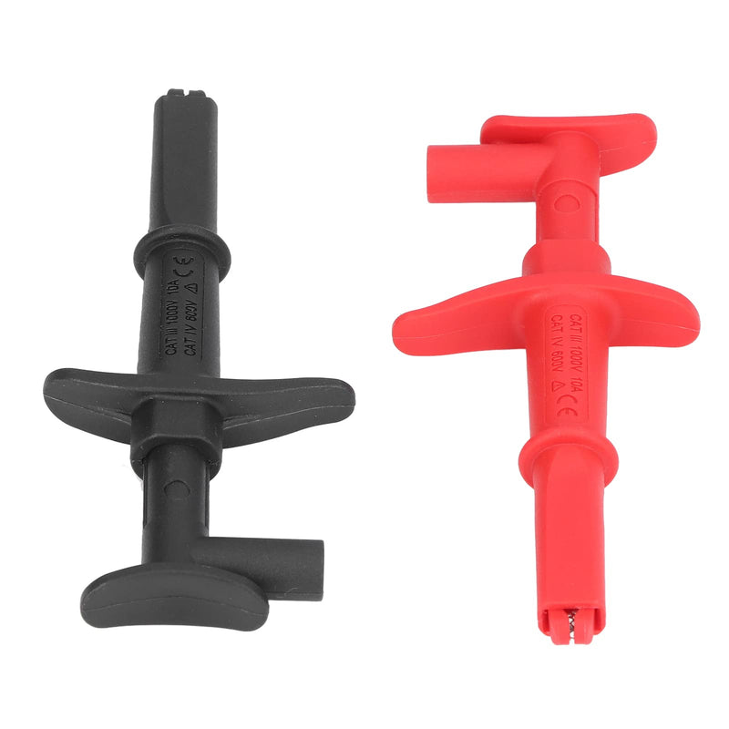 FLEXMAN Test Hook Clip, 16mm Opening High Accuracy Crocodile Clamp Design Red Black Multimeter Test Lead Kit, Electrical Testing Test Probe, Test Grabber Probe for Testing Electronic Components