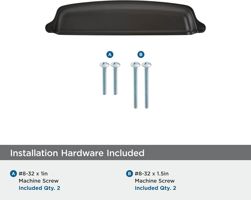 Amerock 10 Pack 5-1/16" Stature Matte Black Drawer Pull