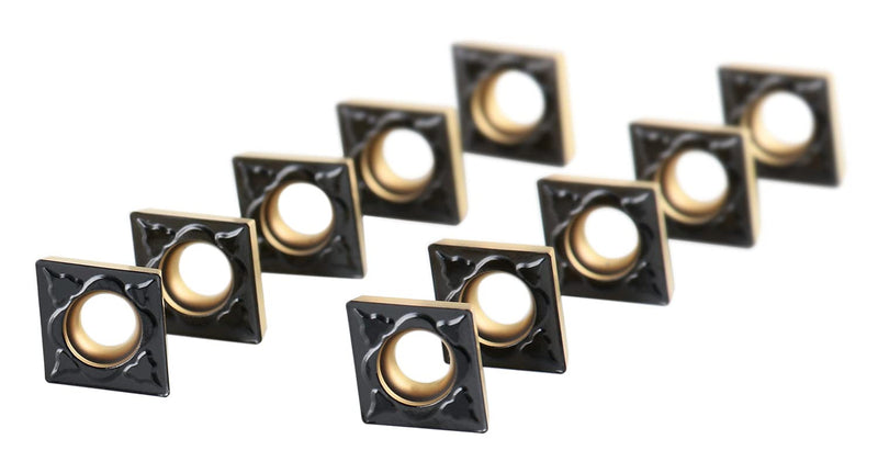 Accusize Industrial Tools Ccmt32.51-Md Cvd Coated Carbide Inserts, 10 Pcs/Box, Black and Yellow, 2200-1014