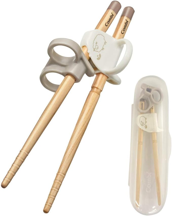 Combi First Meal Wooden Chopsticks for Right Hand, Compact Case, Sheep, Sheep (with Case) - NewNest Australia