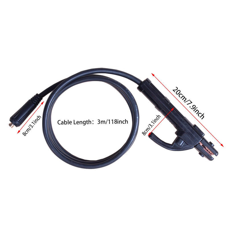 200A Welding Electrode Holder with 3m Cable Assembled Welder Ground Earth Clamp for ARC ZX7 MMA (holder+calbe)