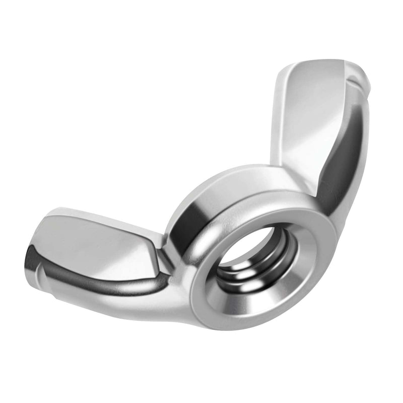 1/4-20 Wing Nuts, Stainless Steel 18-8 (304), Parts Hurrican Screws Hand Twist Tighten Ear Butterfly Nut, 25 PCS 1/4"-20