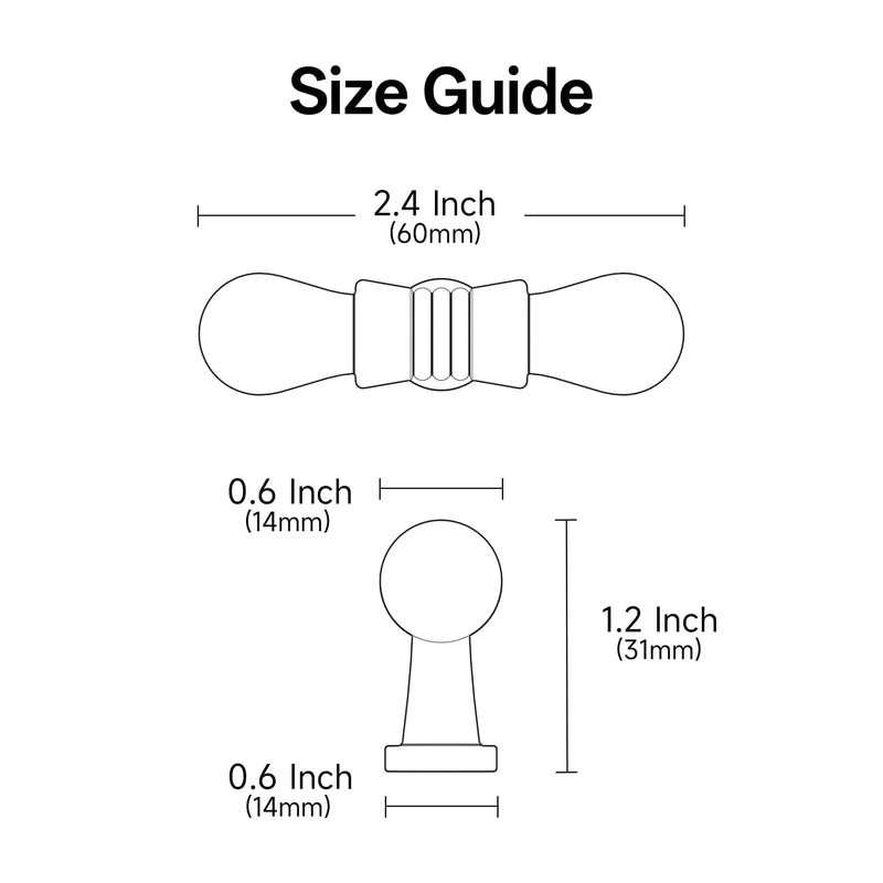 Alzassbg Brushed Gold T Bar Cabinet Knobs 10 Pack, AL6098MGP | Single Hole Knob, 2.4 Inch Length, Solid Metal Build, Decorative Hardware Pulls, for Cabinets and Drawers 2.4" Single Hole