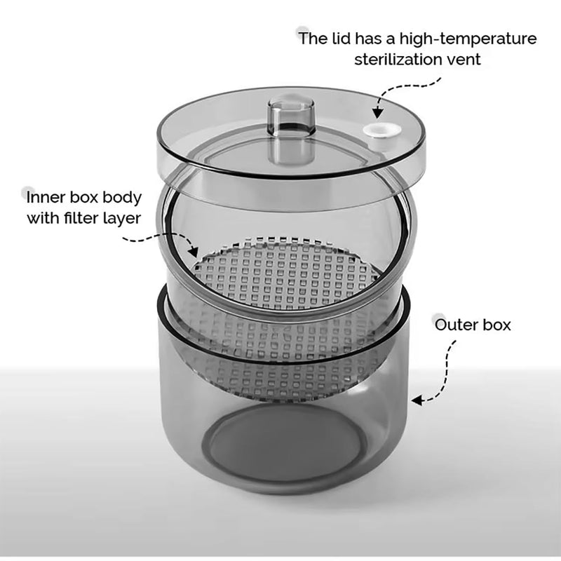 Autoclavable Dental Burs Soak Box with Strainer Dental Bur Holder Cleaner for Cleaning Dental Burs (White) White