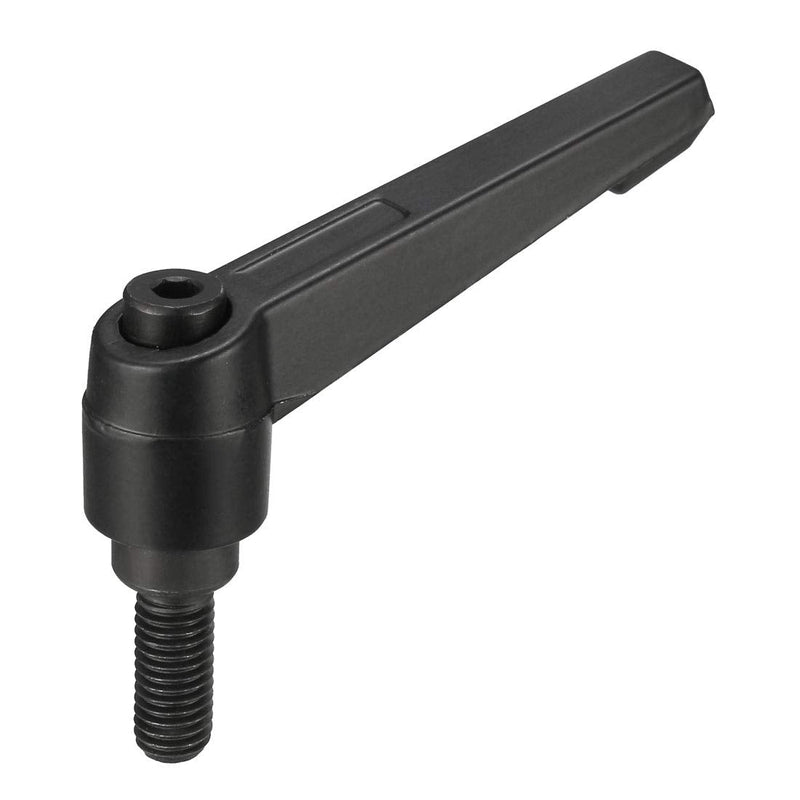 uxcell M8 x 20mm Handle Adjustable Clamping Lever Thread Push Button Ratchet Male Threaded Stud Knobs Locking Rotating Screw Handles Quick Release Bolt Black M8x20mm