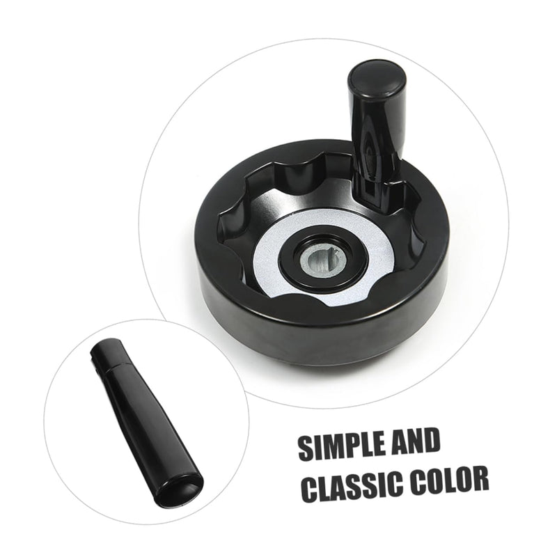 HEALLILY Machine Tool Folding Handle Crank Handle Grip Rotating Handle Revolving Handle Replacement Revolving Grip Crank Grip Machine Nylon Handle Hand Wheel Handle Handwheel Handle Grip 8.00X2.70X2.00CM Black