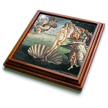 3dRose Birth of Venus by Sandro Botticelli Trivet with Ceramic Tile, 8" by 8", Brown