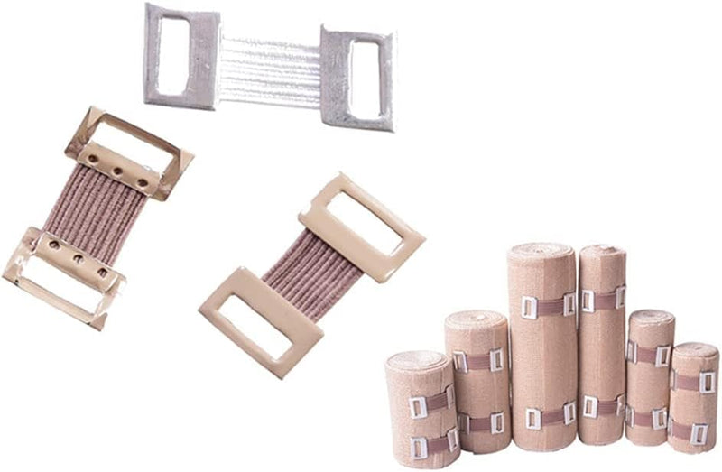 10 Pcs White/Coffee Bandage Wrap Stretch Metal Clips Fixation Clamps Hooks Kit for Sport Replacement Elastic Bandage Wrap Clips Bandaging Supplies