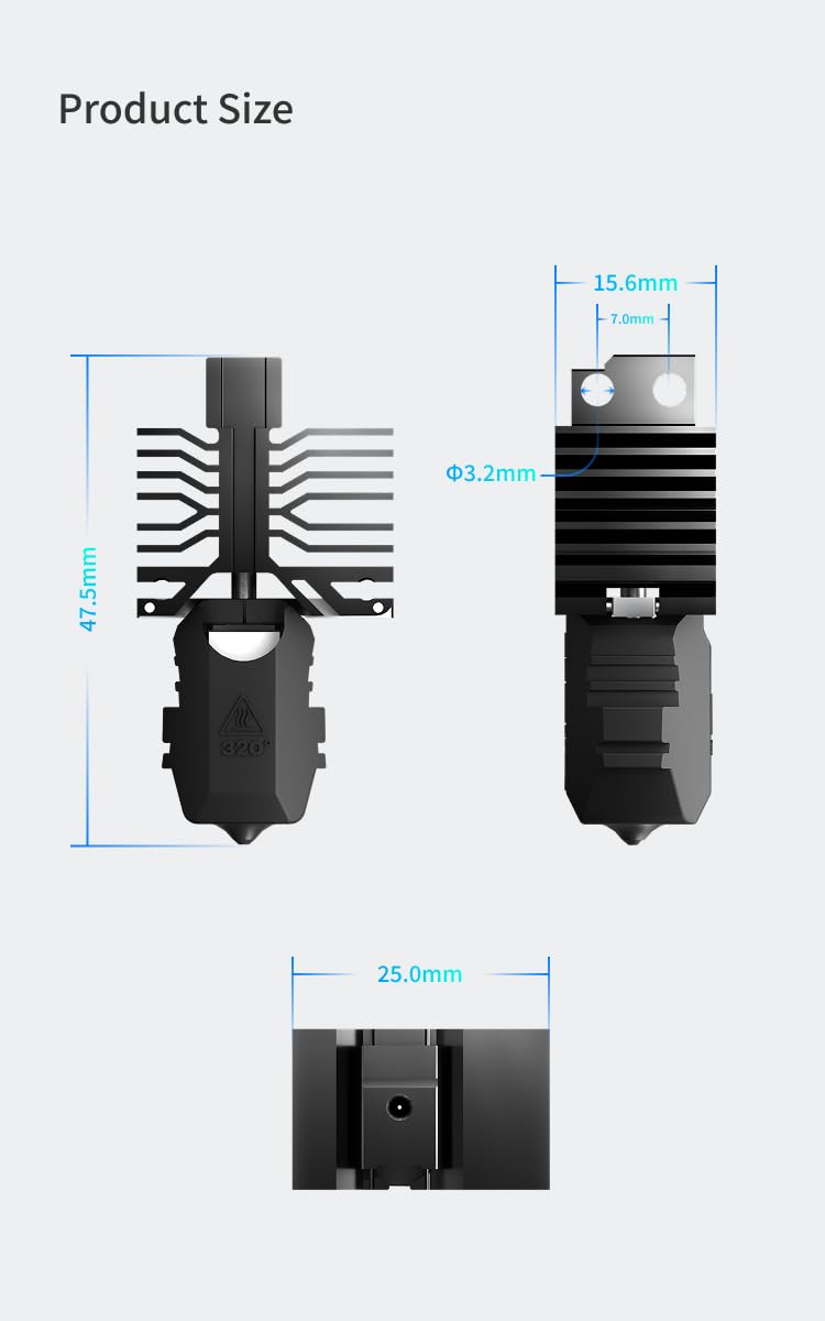 Phaetus New Conch Hotend M6 EndCoat Nozzle Detachable Perfect Fit for Bambu Lab X1/P1_0.4m Series 3D Printers 0.4mm