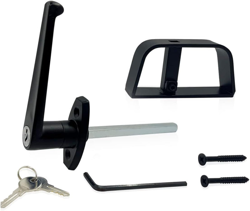 L-Handle Lock Shed Door Latch Lock Kit with 2 Keys and 2 Screws, 4-1/2" Stem Barn Playhouse & Chicken Coop Door Lock