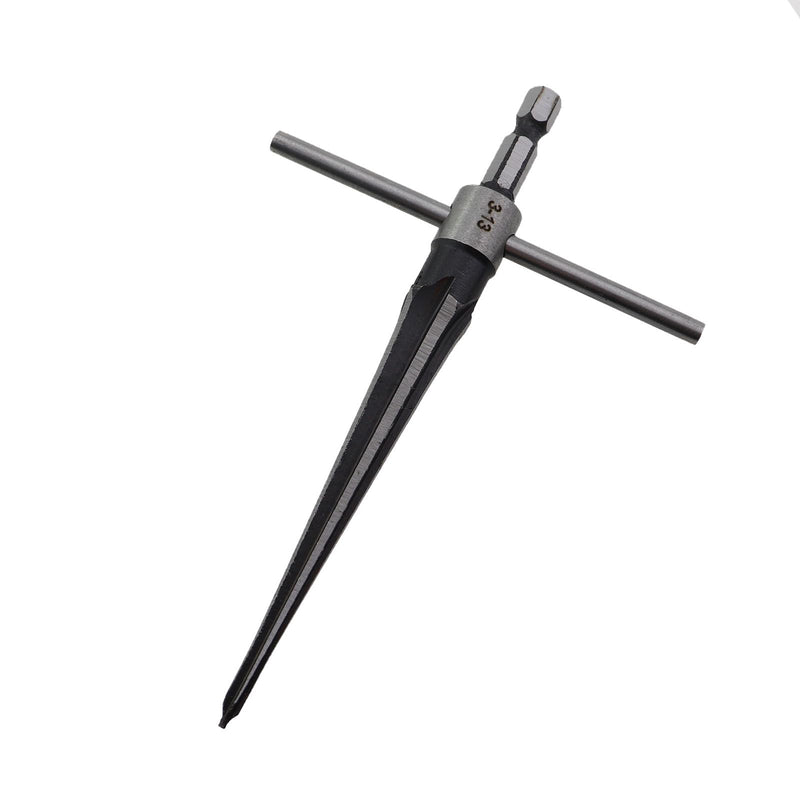 1 Set Carbon Steel Taper Reamer Set of Four Hexagonal Shank Woodworking Taper Reamer Set Electric Drill Reaming Edge Tool Hand Drill Drilling for Wood Thin Iron Plastic Opening Work