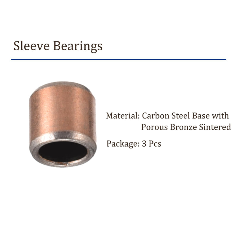 3pcs 0406 Sleeve Bearings - [4mm Bore Dia x 6mm OD x 6mm Length] Wrapped Oilless Bushings for Sliding Movements of Machinery Use 4mm x 6mm x 6mm 3