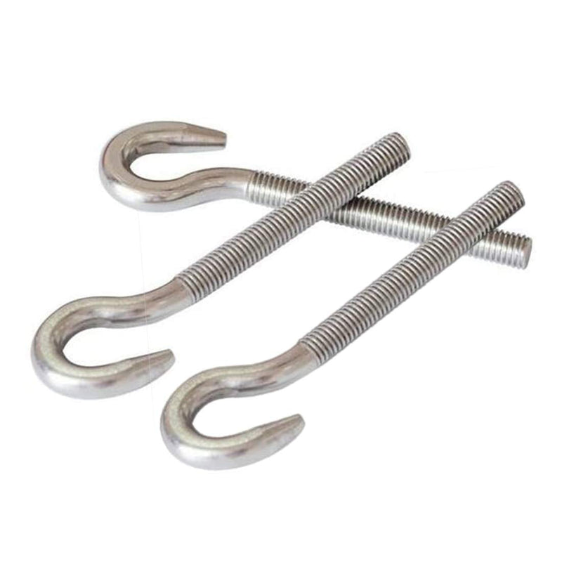 M4 Hook Bolt 304 Stainless Steel Screw in Hooks Ring Eye Screw Bolts Round Screw Hook Bolt Metric Thread 10PCS M4 Hook Bolt