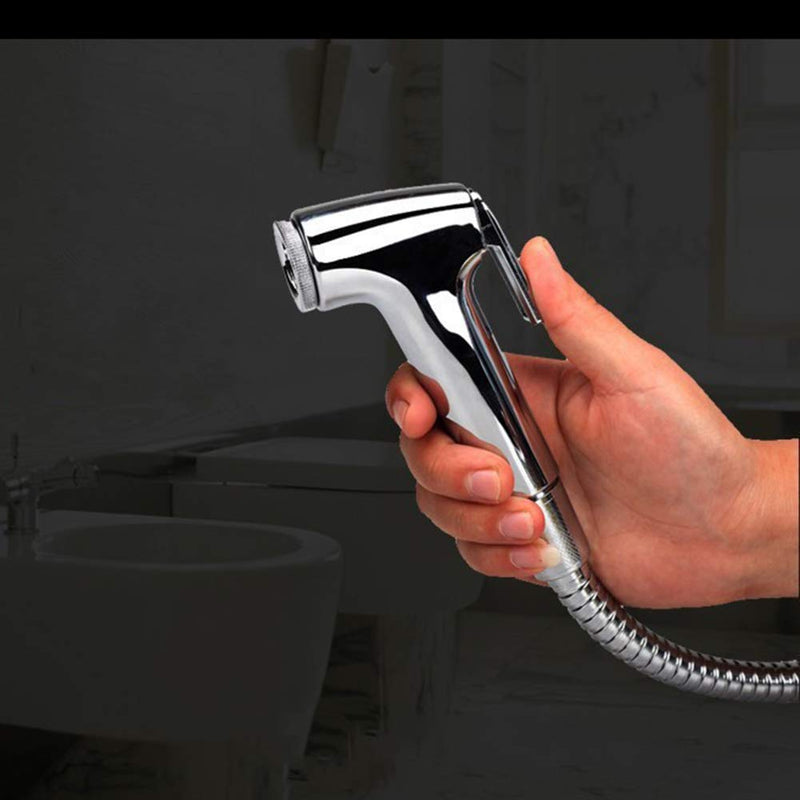 Plastic Handheld Bidet Sprayer Kit – Explosion-Proof Hose, High-Pressure Attachment for Pet Bathing & Diaper Rinsing light sliver