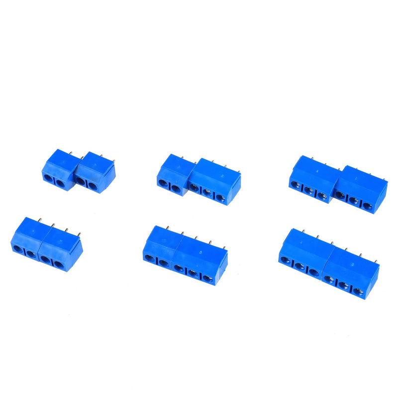 BOJACK Blue 5MM 2-Pin & 3-Pin Pitch PCB Mount Screw Terminal Block Connector for Arduino and Home Electronics Projects (Pack of 70)