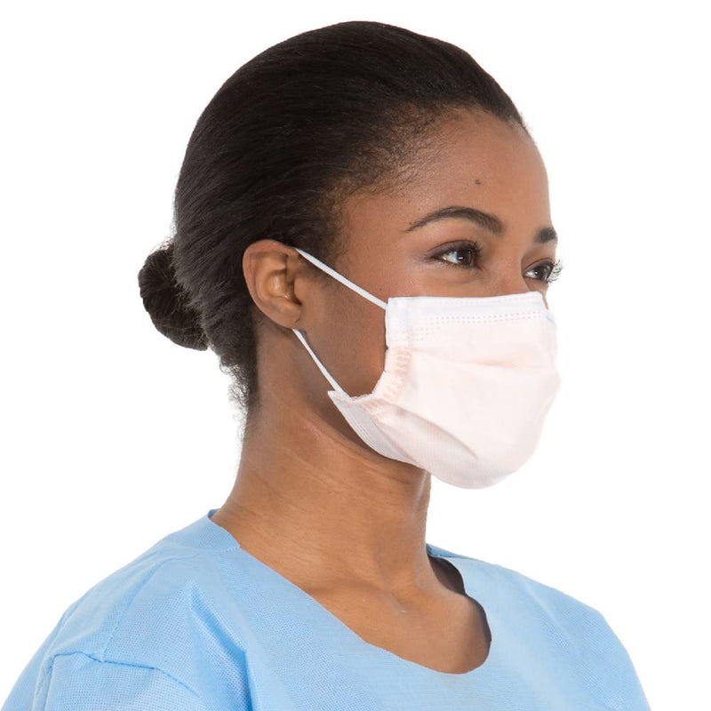 HALYARD FLUIDSHIELD level 3 Disposable Procedure Mask w/SO SOFT Lining/Earloops Orange 1 Count (Pack of 40)