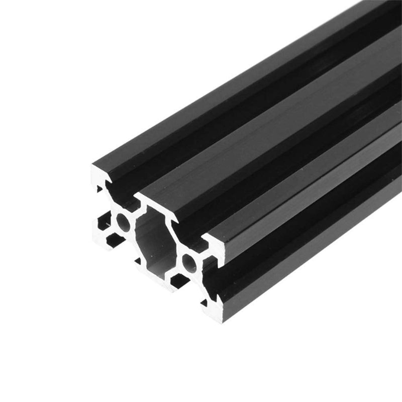 IXGNIJ 2pcs 400mm V Slot 2040 Aluminum Extrusion European Standard Anodized Linear Rail for 3D Printer Parts and CNC DIY Black(400mm) 2PCS 400mm(15.75'')