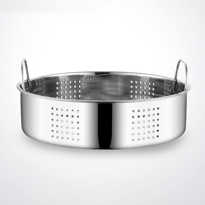 UPKOCH Stainless Steel Steamer Insert 9.84 Inch Food Steamer Basket with Dual Handles Multi-Vent Steaming Grid for Dumplings Bao Buns Kitchen Cooking 25cm