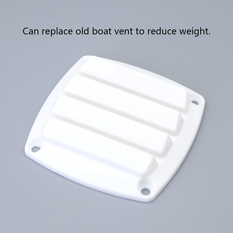 Marine Boat Nylon Louvered White Flush Thru Vent | Free Stainless Steel Screws(4 Pcs)