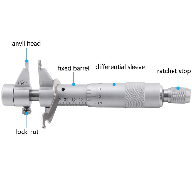 Inside Micrometer, Stainless Steel Vernier Caliper,0.01mm Accuracy, 5mm to 30mm Measuring Range,Stainless Steel Measuring Tool Caliper