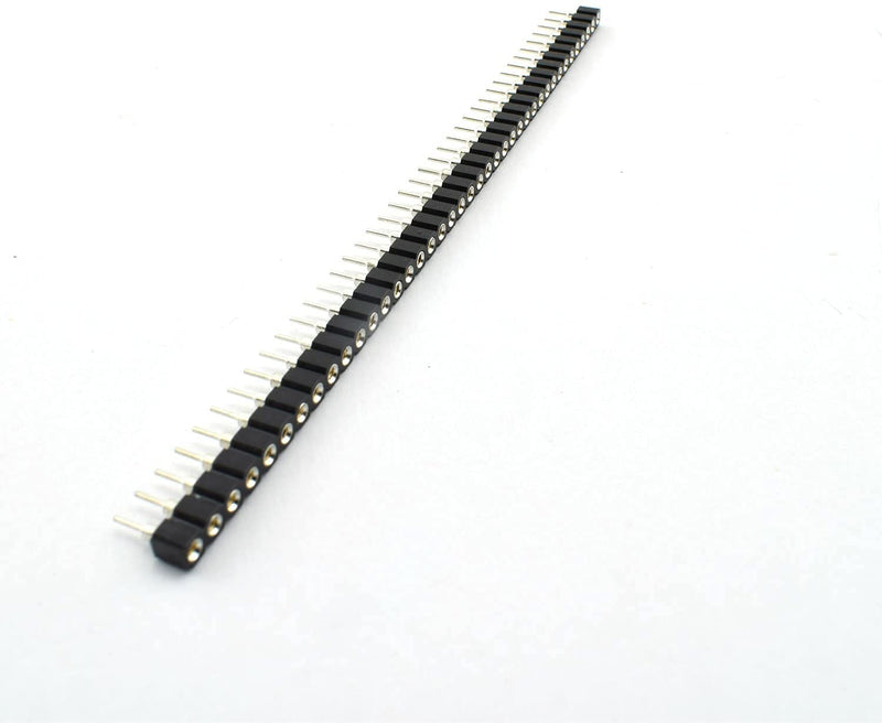jing 2.54mm 1x40Pin Round Female Socket Pin Header Strip 40P Single Row Straight Female/Male Socket/Pin Header Strip Connector - (10 pcs)