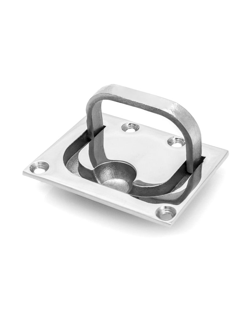 QWORK 4 Pack Marine Grade 316 Stainless Steel Boat Ring Hatch Flush Lift - Flush Ring Pull with Free Mount Screws
