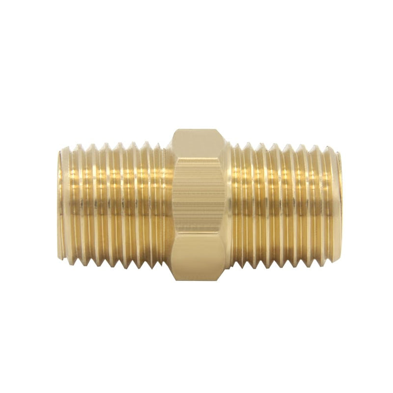 Joytube 2 Pcs Brass Pipe fittings, 3/4" x 3/4" NPT Male Hex Nipple adapter coupler 3/4" X 3/4" NPT( O.D x O.D: 1" x 1" )