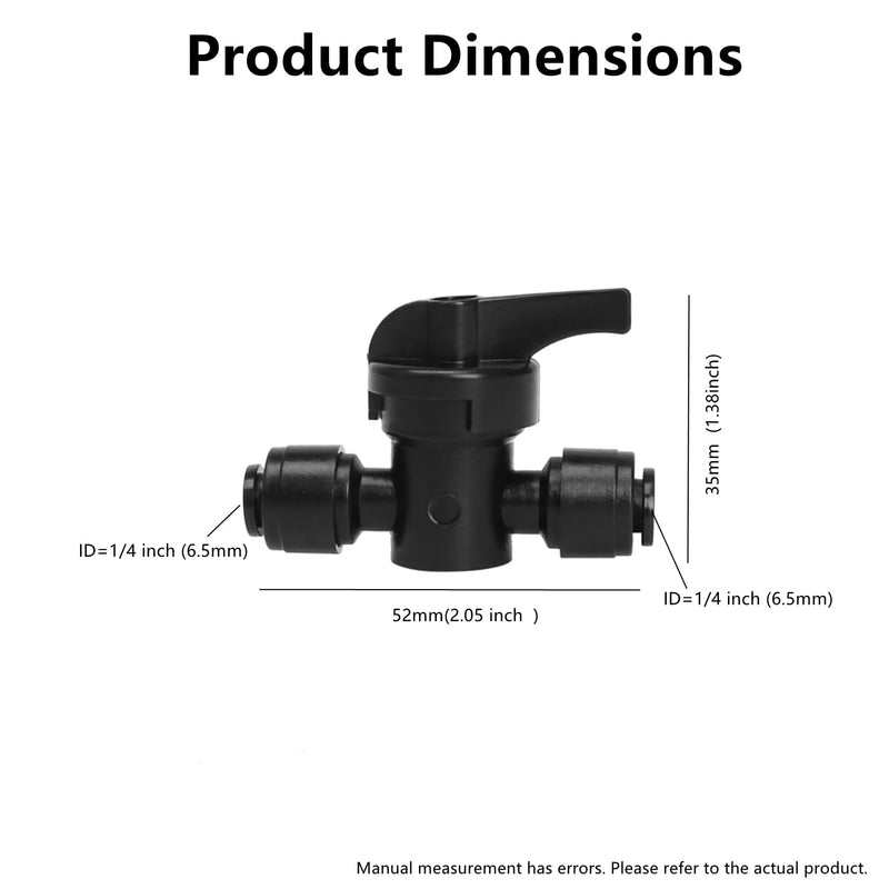 10 Pack 1/4" Drip Irrigation Shut Off Valve - Quick Connect On/Off Control Valve, Leak-Proof for 1/4" Tubing, Sprinkler, Garden & Farm Irrigation Systems 1/4 inch ball valve(10)