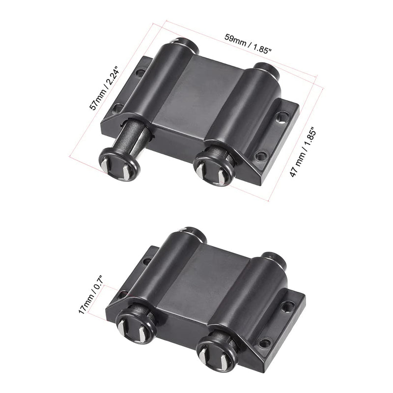uxcell Double Touch Catch Magnetic Press Latch for Cabinet Door Cupboard Black 2pcs