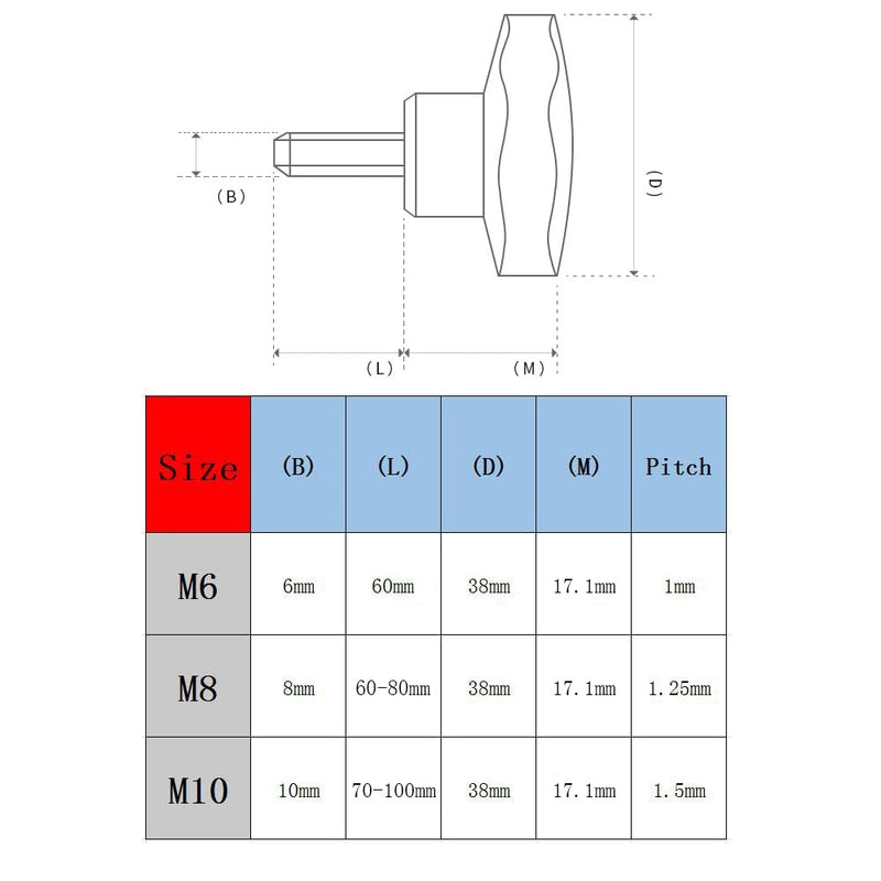 4Pcs M10 x 70mm Star Clamping Knob Grip Thumb Screw Head Diameter 38mm Knobs Nut Screws Tightening Thread Replacement Machine Handle M10x70mm(4Pcs) Black 4