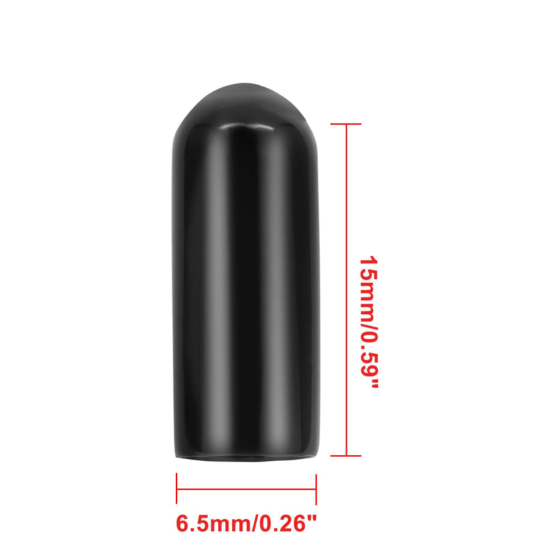 60 Pcs Round Rubber End Caps, 1/4" (6.5mm) ID Vinyl Flexible Screw Thread Protectors Screw Bolt End Protectors for Metal Tubing Rod Bolt, Black 6.5mm 60 Pcs