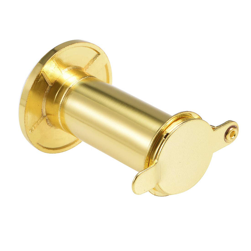 uxcell Door View, Solid Brass 220-degree Door Viewer Peephole with Cover for 1-1/2 to 2-1/4 Inch Thick Doors, Polished Gold Finish