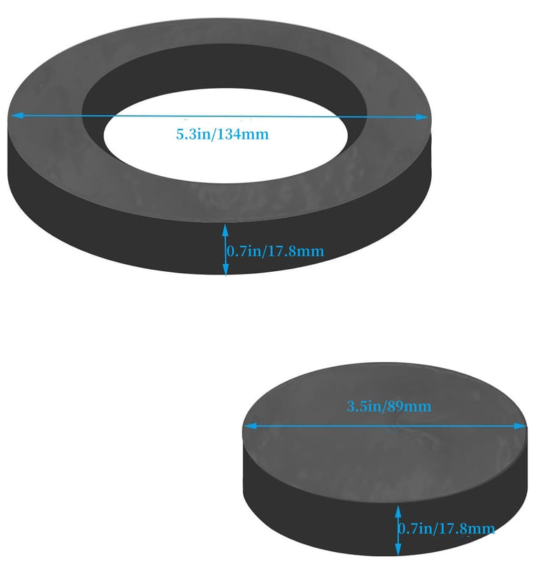 Wall Hung Toilet Gasket Z1200-NEOSEAL-GSKT-4, Z1210-57 4" Bonded Neo Seal Closet Gasket Kit, Fits Rear Discharge Toilet, Rear Outlet Toilet, Rear Flush Toilets 1