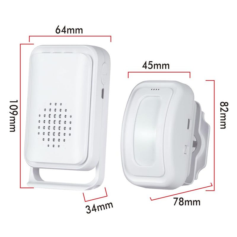 Motion Sensor Doorbell Entry Alert, Shop Store Office Business Home Security Welcome Buzzer Monitor Alarm, Wireless Door Chime with 2 Sensor & 1 Receiver