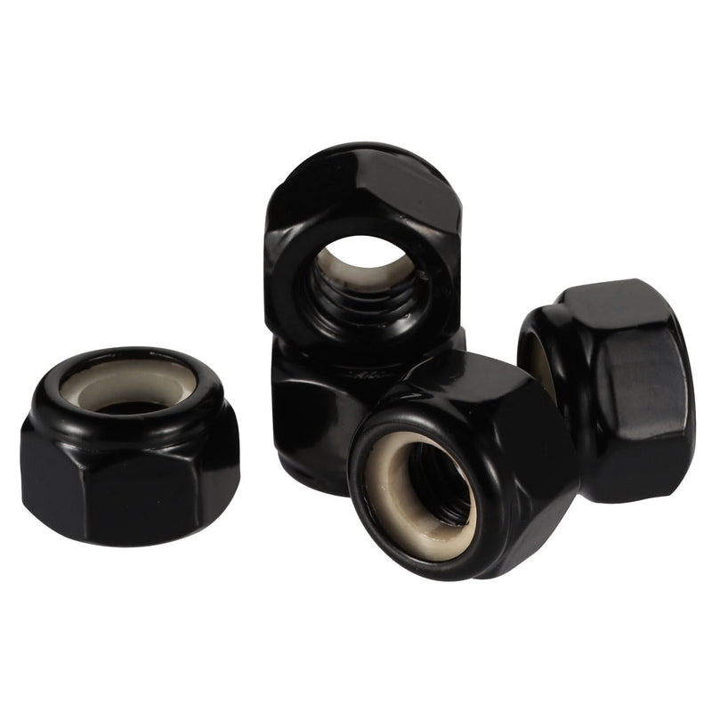 M4-0.7 Nylon Insert Hex Lock Nuts Locknuts, Stainless Steel 18-8 (304) Black Finish, 100PCS 100 M4-0.7