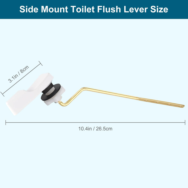 Hygie Rinse Universal Side Mount Toilet Handle Replacement Kit Compatible with American Standard/Mansfield/Gerber Toilet, Toilet Tank Flusher Lever with Flapper Chain, White 1PC - NewNest Australia