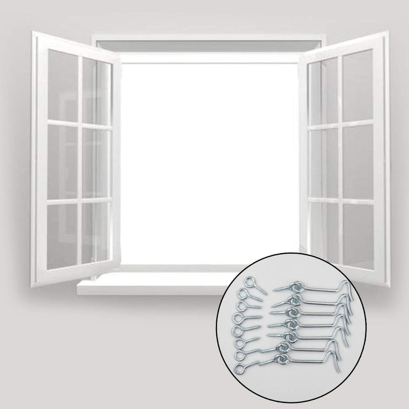 8 Pcs 2.5 inches Cabin Hook Eye Latch Gate Door Swivel Window Door Hook with Mounting Screws (Silver, 2.5 inches) Silver