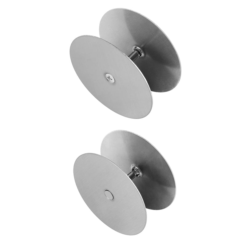 1 Pack Door Hole Cover Plate Brushed Satin Nickel Deadbolt Cover Plate 2 5/8" Diameter Round Door Knob Hole Filler Plate, 1" and 1.5" Screws, Reinforcer Locks and Doors for Home Security