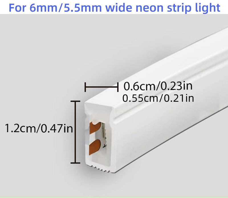Neon Rope Light Mounting Brackets, 100PCS Neon Lights Install Fixing Clips Accessories for 6x12mm LED Neon Flexible Strip Lighting, Neon Signs DIY(100 Screws, 100 Clips)