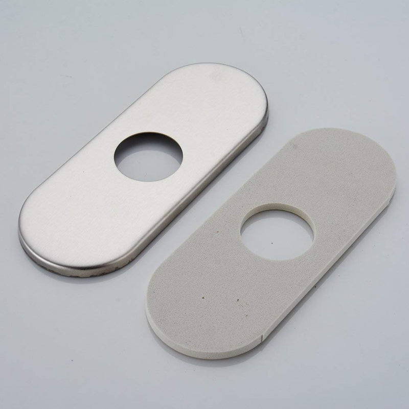 Homevacious 6" Sink Hole Cover Deck Plate for Bathroom Vanity Sink Faucet Escutcheon Brushed Nickel Stainless Steel Faucet Hole Cover Plate Round