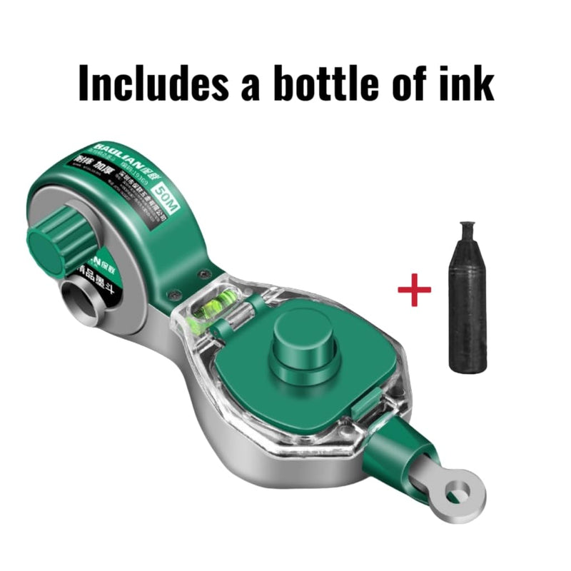 164' (50m) Snap Line Reel Kit,Marking Ink Bucket with Level Gauge,Marking Tools for Wood,Stone, Concrete Wallboard,Ideal for Deck Builders, Framers, Roofers