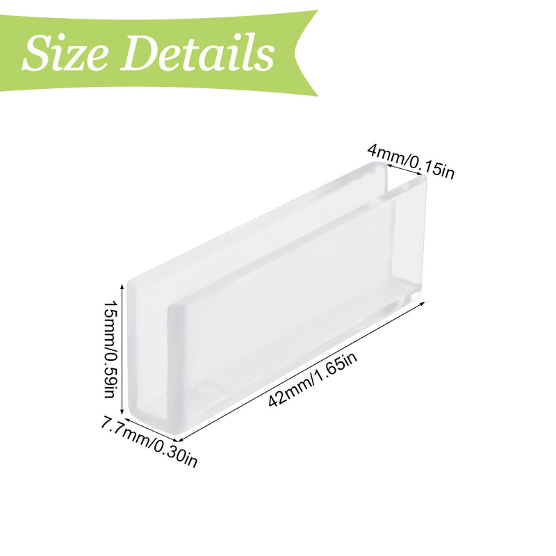 Glass Connector, 24Pcs Plastic 180 Degree Glass Clamps Transparent Glass to Glass Connectors Rimless Clip Holder for Fixing or DIY Fish Tank, Glass Acrylic Display Cabinet