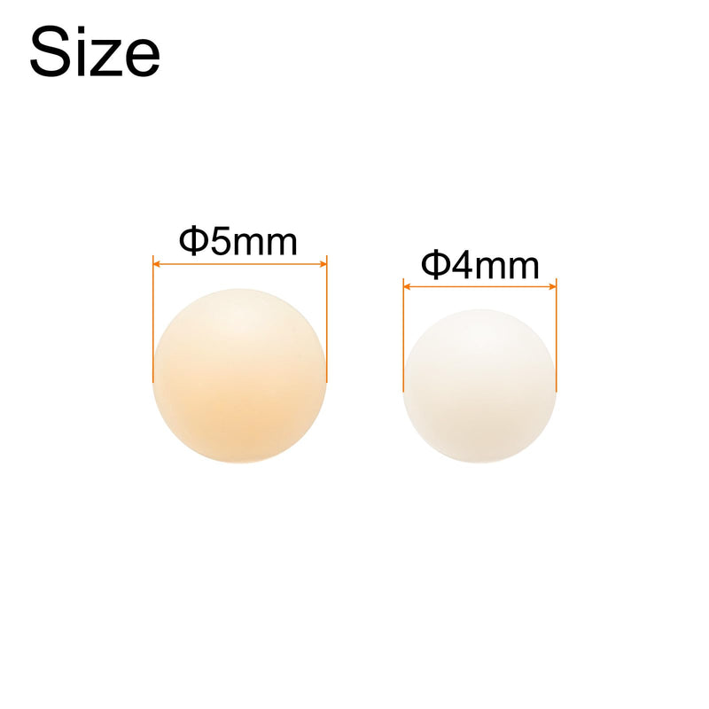 uxcell 24pcs Nylon Bearing Balls 4mm 5mm Solid Plastic Balls, Precision Mini Nylon Balls 4mm, 5mm 24