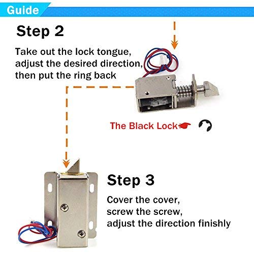 Electromagnetic Lock Solenoid Electric Lock, DC 12V Mini Electric Control Lock Tongue Latch Assembly Solenoid for File Cabinet Drawer Door