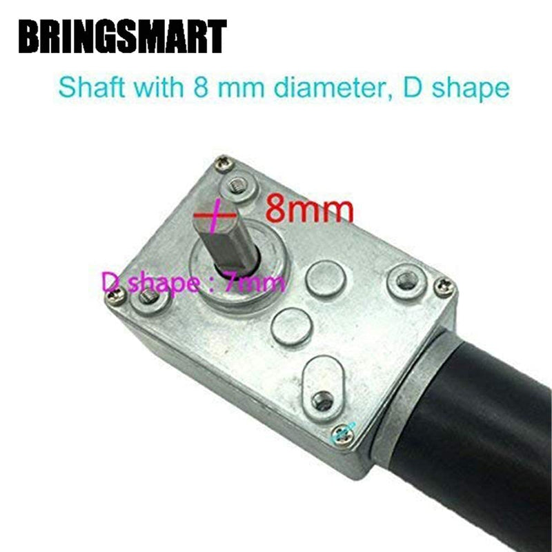 BRINGSMART 12V 16rpm DC Worm Gear Motor 70kg.cm High Torque Turbine Electric Gearbox Motor Self-Locking Reversed Mini Engine Geared Motor for DIY Robot Door Lock Curtain Machine (12V 16rpm) 1