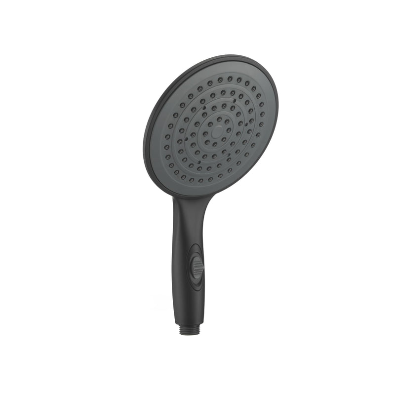 Dura Faucet DF-SA434-MB RV 6 inch Rain Shower Wand (Matte Black) | Single-function handheld spray with water-saving control. Fits standard RV shower hoses. Matte Black